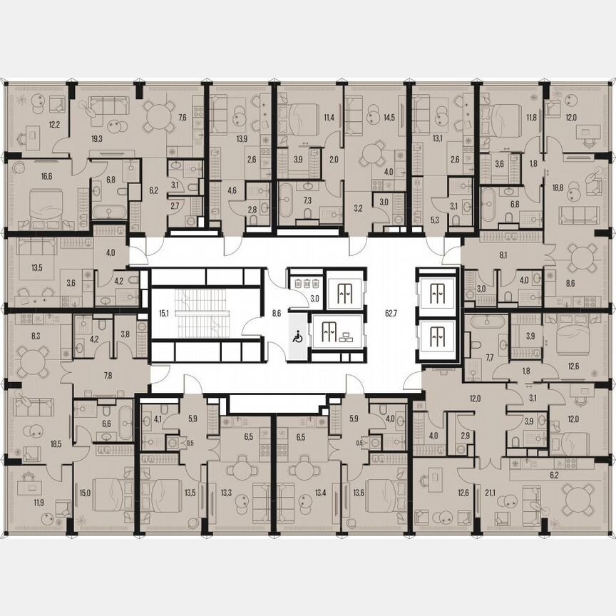1-к. квартира, 23,9 м², 3/26 эт.