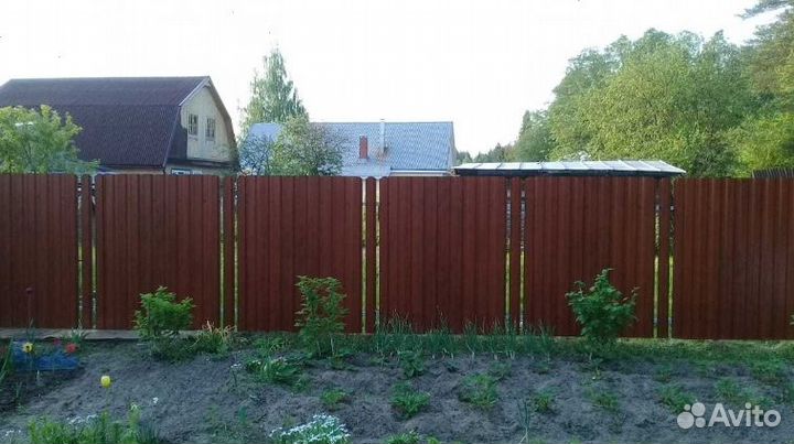 Забор из профнастила работа по договору качественн