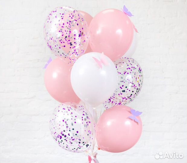 Цветы Гелиевые шары в нежных оттенках