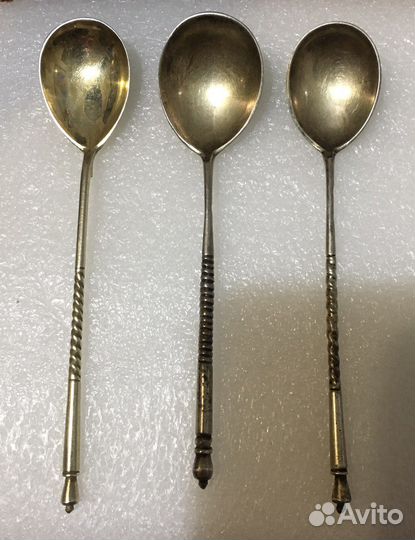 Старинные ложки из серебра 84 пробы