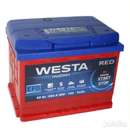 Аккумулятор 62 Westa EFB 650A