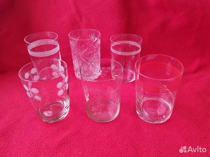 Стаканы стеклянные и хрустальные