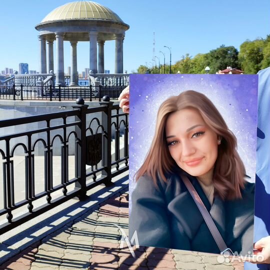 Портрет по фото на холсте. Печать фото на холсте