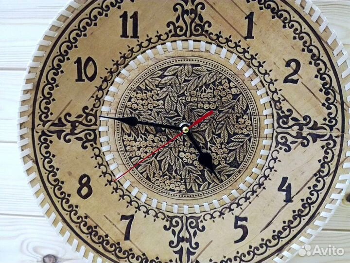 Часы из бересты настенные большие 