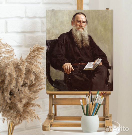 Лев Толстой, портрет 50х70