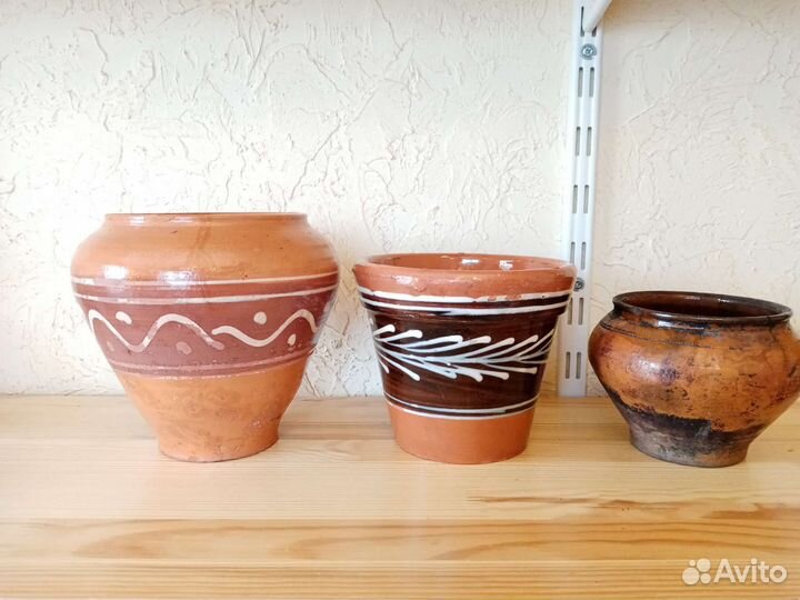 Советское глиняное кашпо