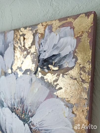 Картина цветы 45х50