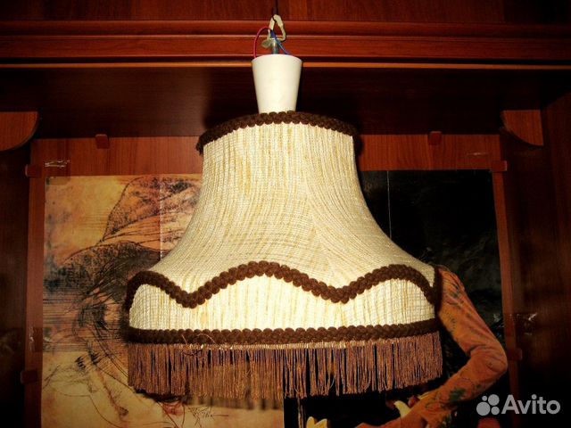 Абажур плетеный бу