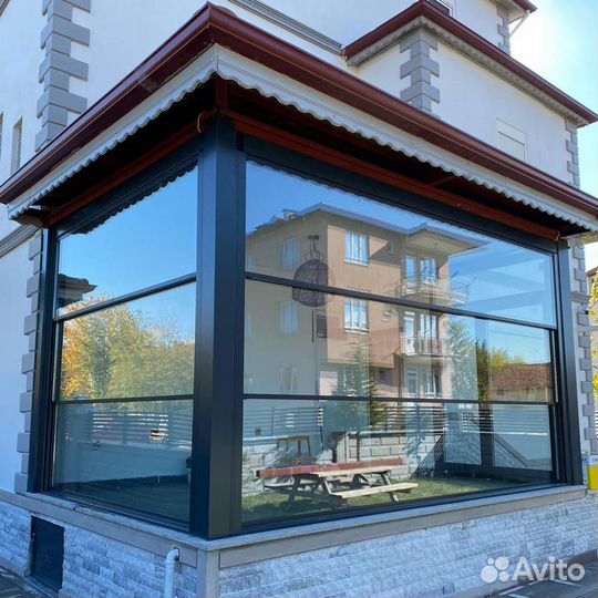 Гильотинное сдвижное остекление для террас