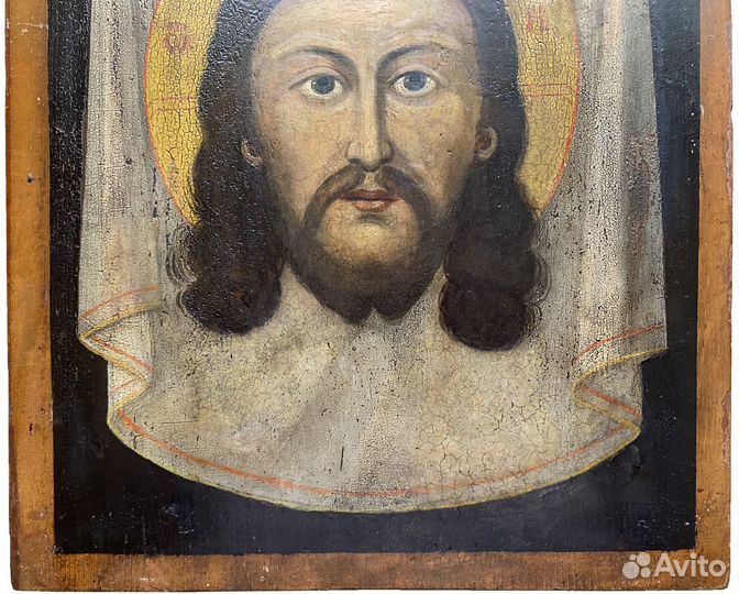 Старинная икона Спас Нерукотворный 19 век