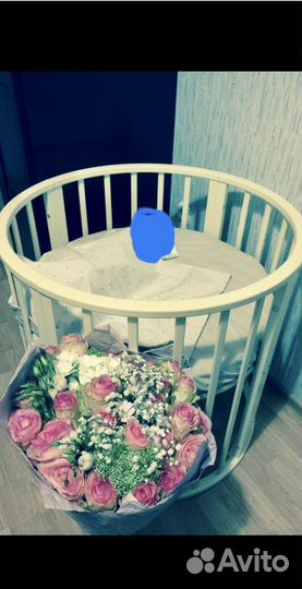 Детская кроватка трансформер круглая