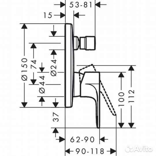 Смеситель для душа hansgrohe 72468000 Хром