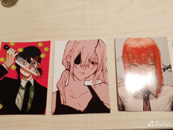 Аниме значки, магнит и карточки