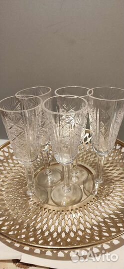 Хрустальные рюмки СССР на ножке