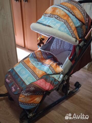 Детские санки коляска с колесами