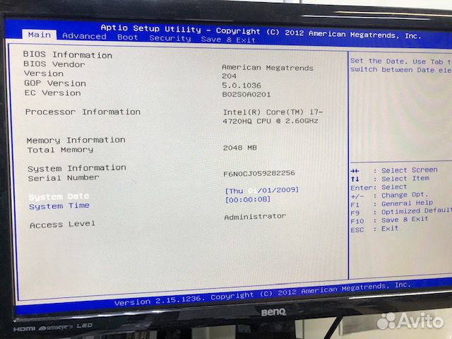 Материнская плата asus n551JK REV.2.1 I7-4720 HQ