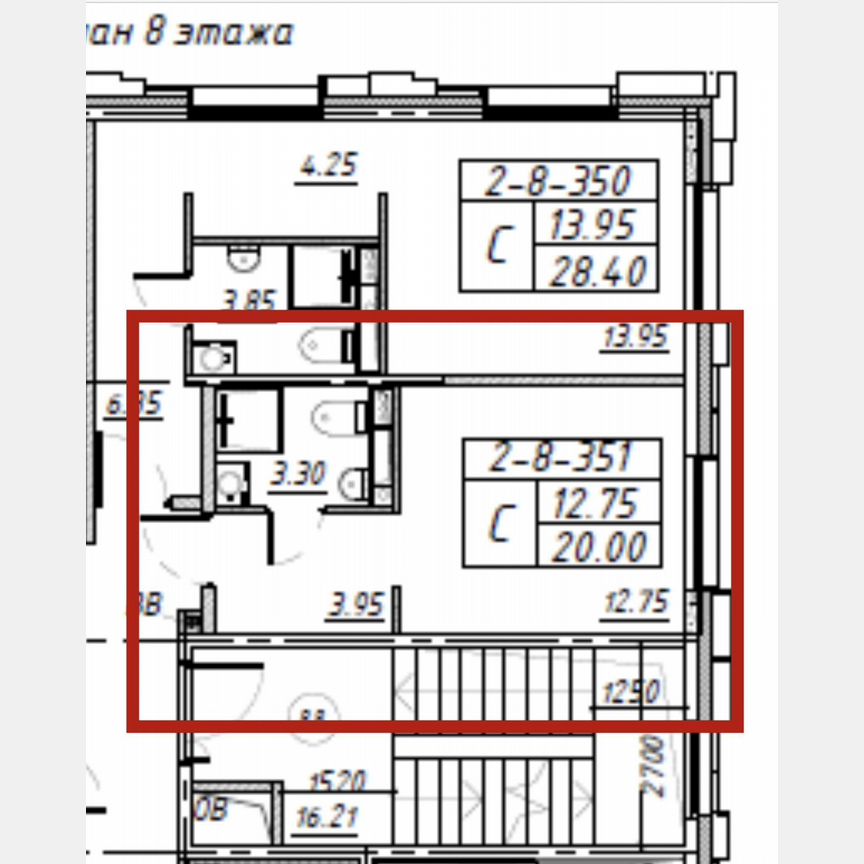 Апартаменты-студия, 20 м², 8/12 эт.