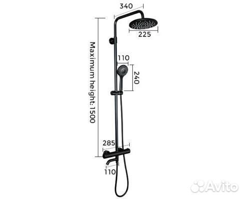 Душевая стойка с термостатом gappo G2490-6