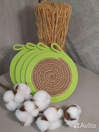 Салфетки для сервировки стола из джута, шнура