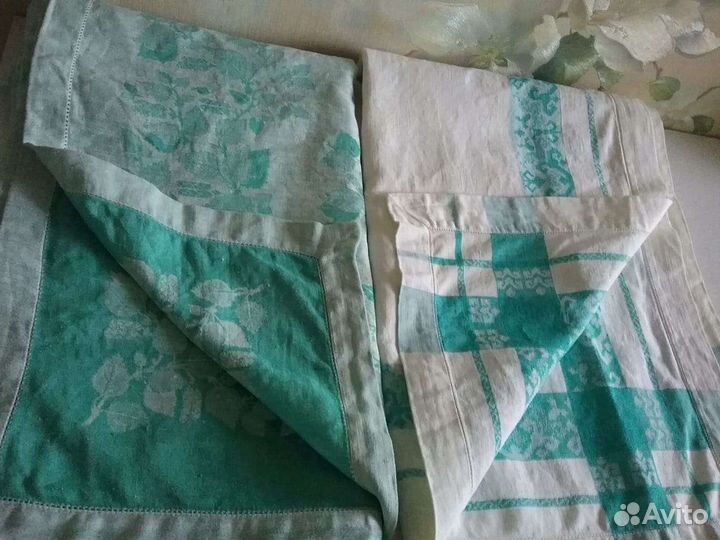 10фоСтаринные скатерти плюшевая,льняные с мережкой