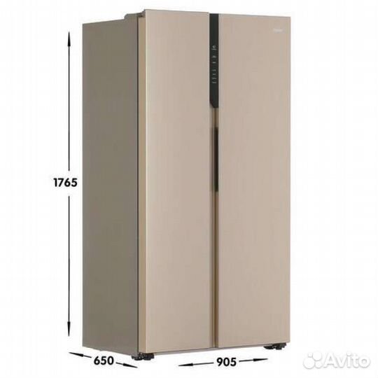 Холодильник (Side by Side) Haier золотой