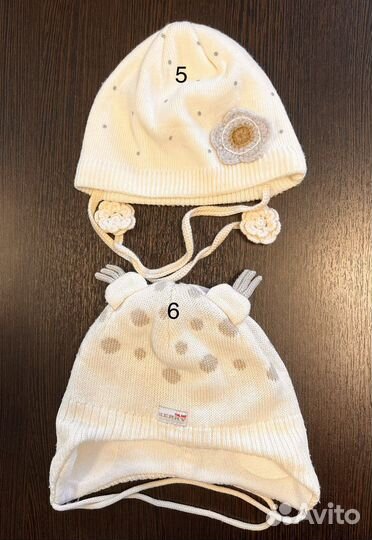 Шапки для дев с рож до 2 л HM, Mothercare и др