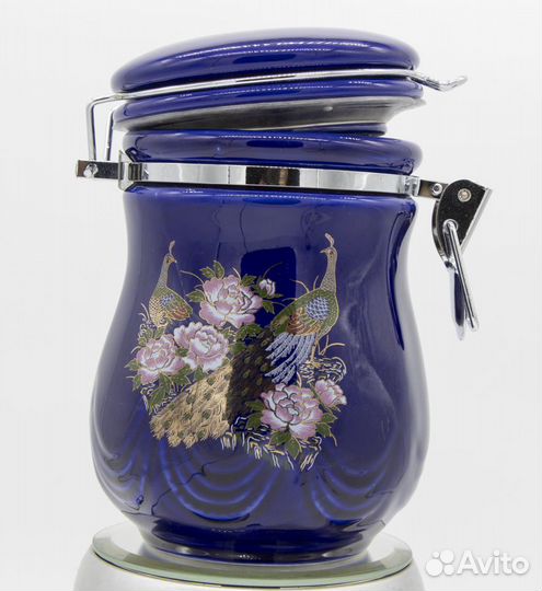 Банка фарфор luxe (с птицами) для табака