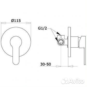 Смеситель Ganzer Serenity встроенный круглый хром GZ 5102