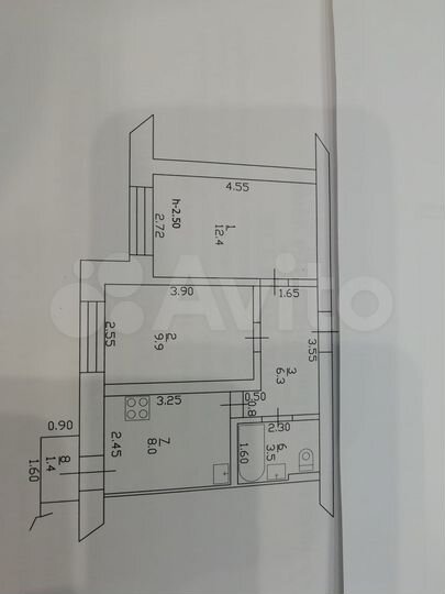 2-к. квартира, 40,1 м², 2/5 эт.