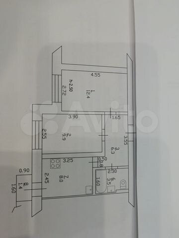 2-к. квартира, 40,1 м², 2/5 эт.