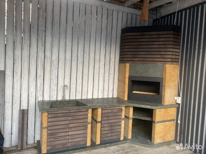 Мангальный комплекс гриль с печью для казана