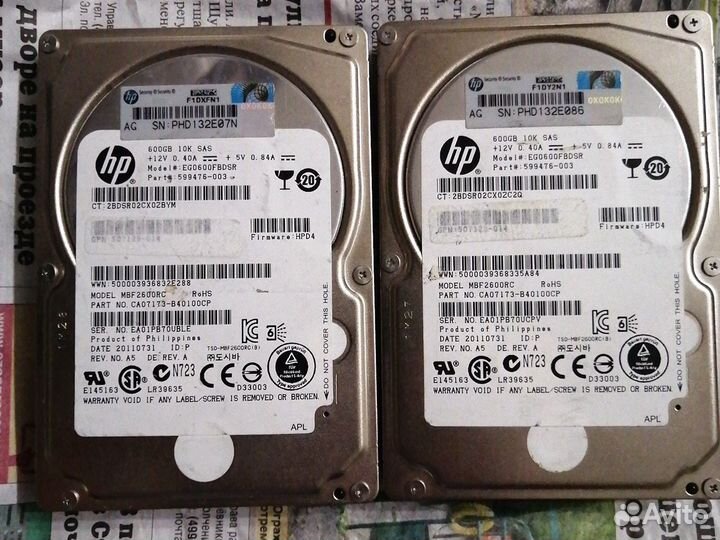 Жёсткий диск HDD HP EG0600fbdsr
