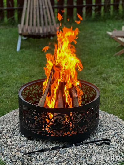 Костровая чаша с дизайном