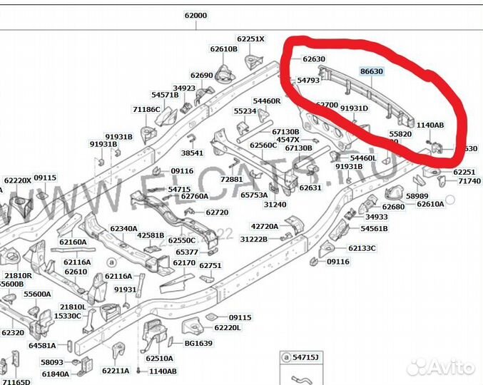 Усилитель заднего бампера Мохав