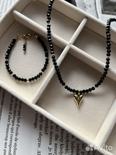 Комплект чокер, браслет, поларок на 8 марта, колье