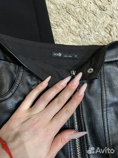 Кожаная мини юбка xs