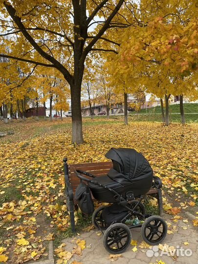 Коляска 2 в 1 эко кожа indigo