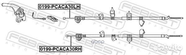 Трос ручного тормоза левый toyota RAV4 ACA3# AL