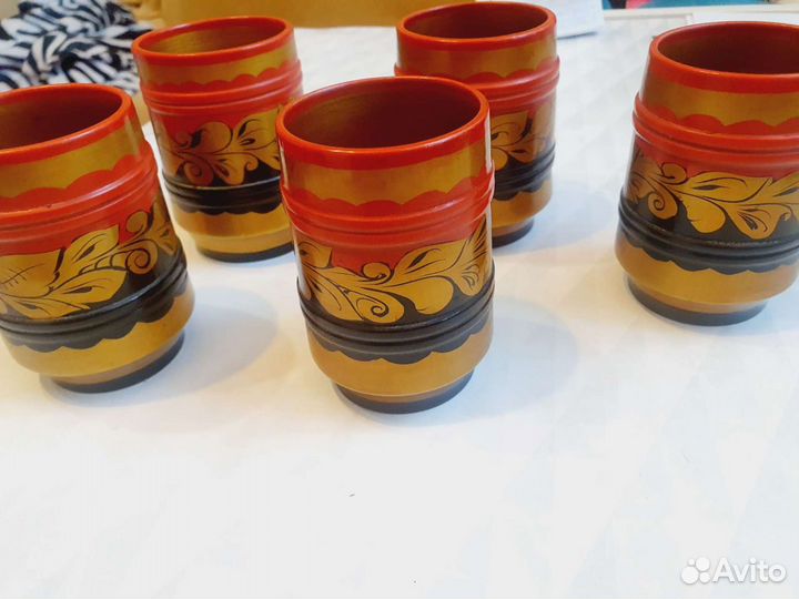 Деревянные стаканчики хохлома