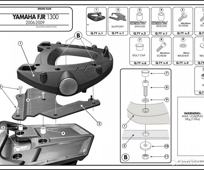 Крепление верхнего кофра Givi E228