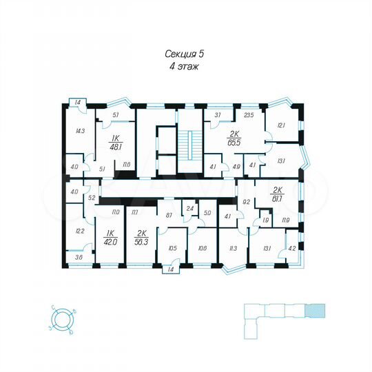 1-к. квартира, 42 м², 4/24 эт.