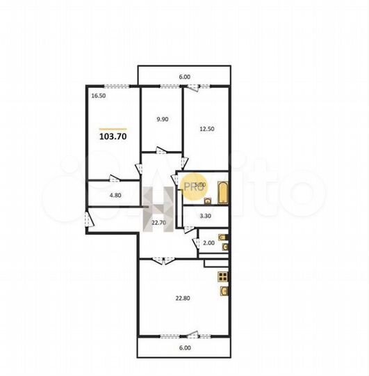 3-к. квартира, 104,9 м², 17/25 эт.