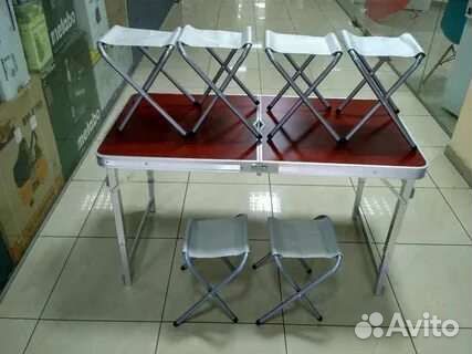 Стол складной туристический усиленный 6 стульев