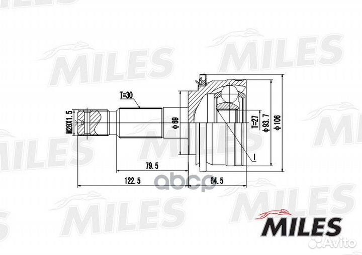 Шрус наружный GA20484 Miles