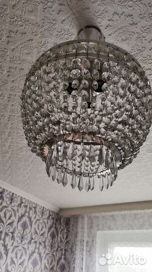 Хрустальная люстра СССР винтажная