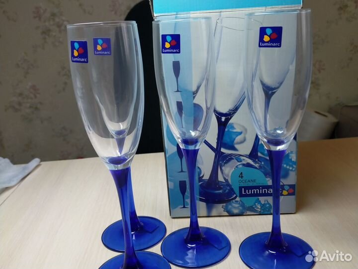 Фужеры для шампанского новые luminarc