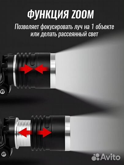 Налобный фонарь с power bank