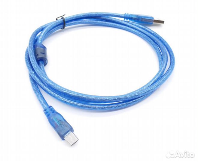 Кабель microUSB 2.0 экранированный синий