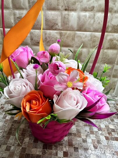 Букет из мыльных роз