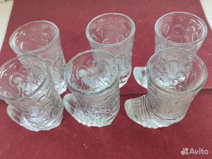 Хрустальные рюмки сапожки СССР